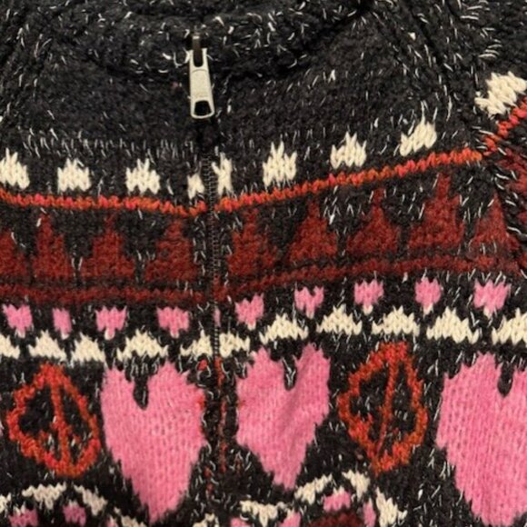 Pilcro Peace Love Icon Zip-Up Cardigan Sweater - Picture 11 of 16